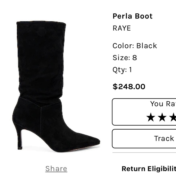 RAYE Perla suede boots in black from Revolve Very good condition. Slouchy boots - Picture 11 of 11